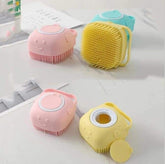 Silicone Bath & Body Shower Brush with Liquid Soap Dispenser | 2-in-1 Body Scrubber (Random Color) ✨
