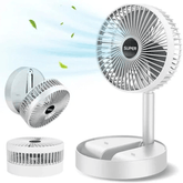 Rechargeable Portable Telescopic Folding Table Fan – 3-Speed Adjustable Desk Fan (Random Color) - Malzio