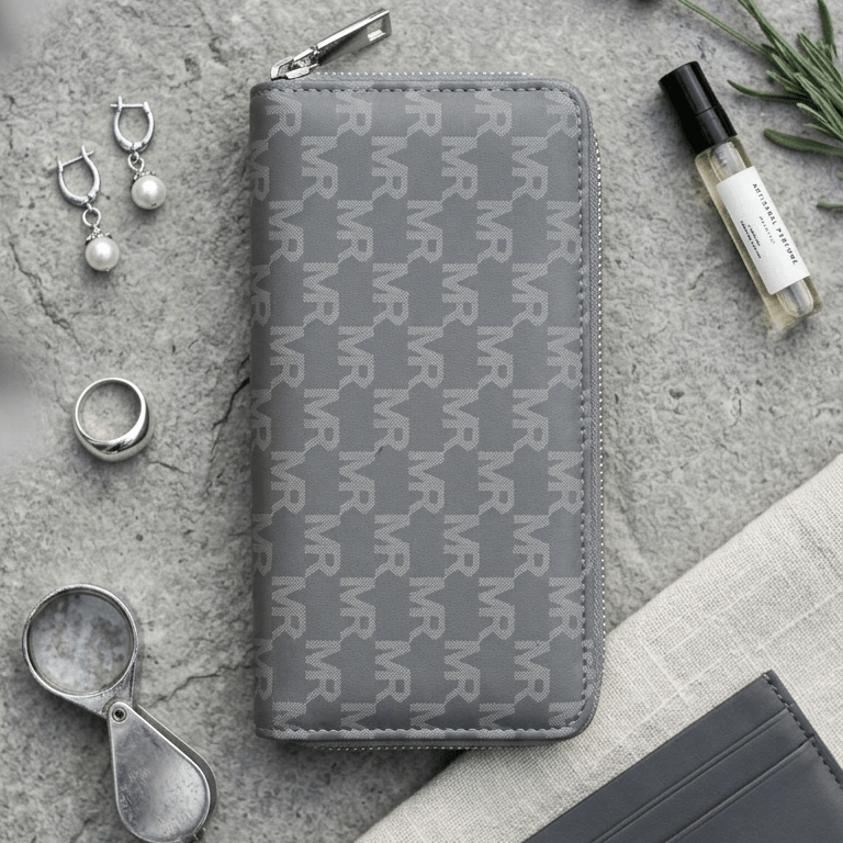 Unggi Wallet – Stylish Zip Around Wallet For Women (Gray) - Malzio
