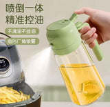 2-In-1 Oil Spray Bottle | Adjustable Mist & Dispenser | 470ml Leak-Proof Glass Container | For Cooking, BBQ, Baking & Air Fryer 470ml (Random Color) - Malzio