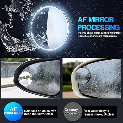 Pack Of 2 PCs Round View Mirror Blind Spot Wide- Angel Lens - 2 PCs - Metal Body