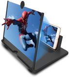 Mobile Screen Magnifier 12 Inch | HD 3D Video Amplifier & Foldable Smartphone Stand with Eye Protection (Random Color)