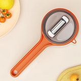 Multi-Functional Vegetable & Fruit Peeler with Integrated Storage Container | 7 Inch Kitchen Tool (Random Colour) ✨