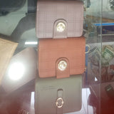 Stylish Compact Check Pattern PU Leather Wallet With Metal Button Closure ~ Camel Brown
