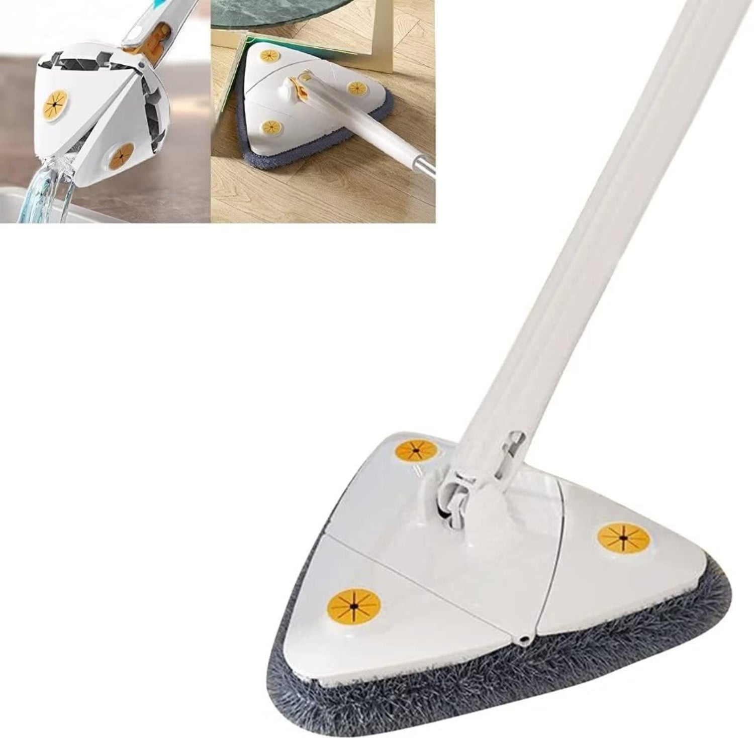 Extendable Triangle Mop 360° Twist Squeeze | Window, Glass, Bathroom, Floor & Ceiling Cleaning Mop (Random Color)
