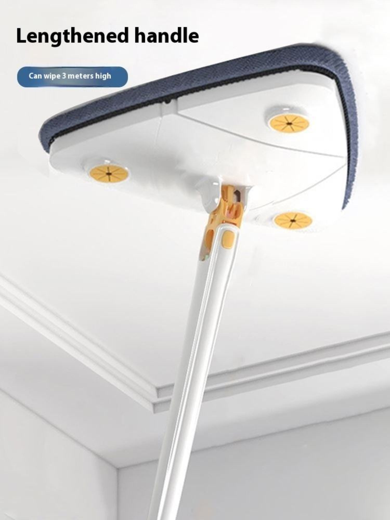 Extendable Triangle Mop 360° Twist Squeeze | Window, Glass, Bathroom, Floor & Ceiling Cleaning Mop (Random Color)