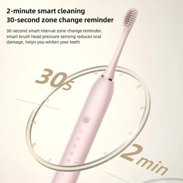 Electric Toothbrush | Rechargeable Sonic Cleaning Toothbrush with Soft Bristles for Deep Cleaning (Random Color)