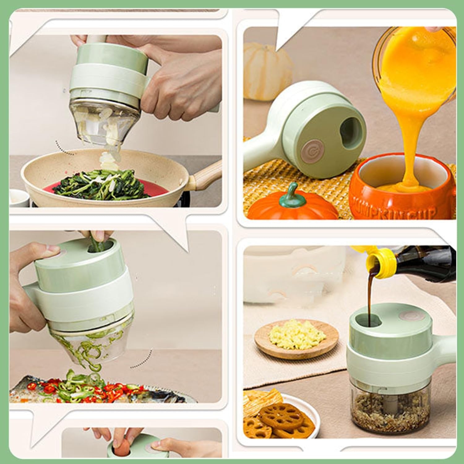 Electric Handheld Vegetable Cutter &amp; Slicer | Multifunctional Food Chopper for Fruits, Vegetables &amp; Garlic