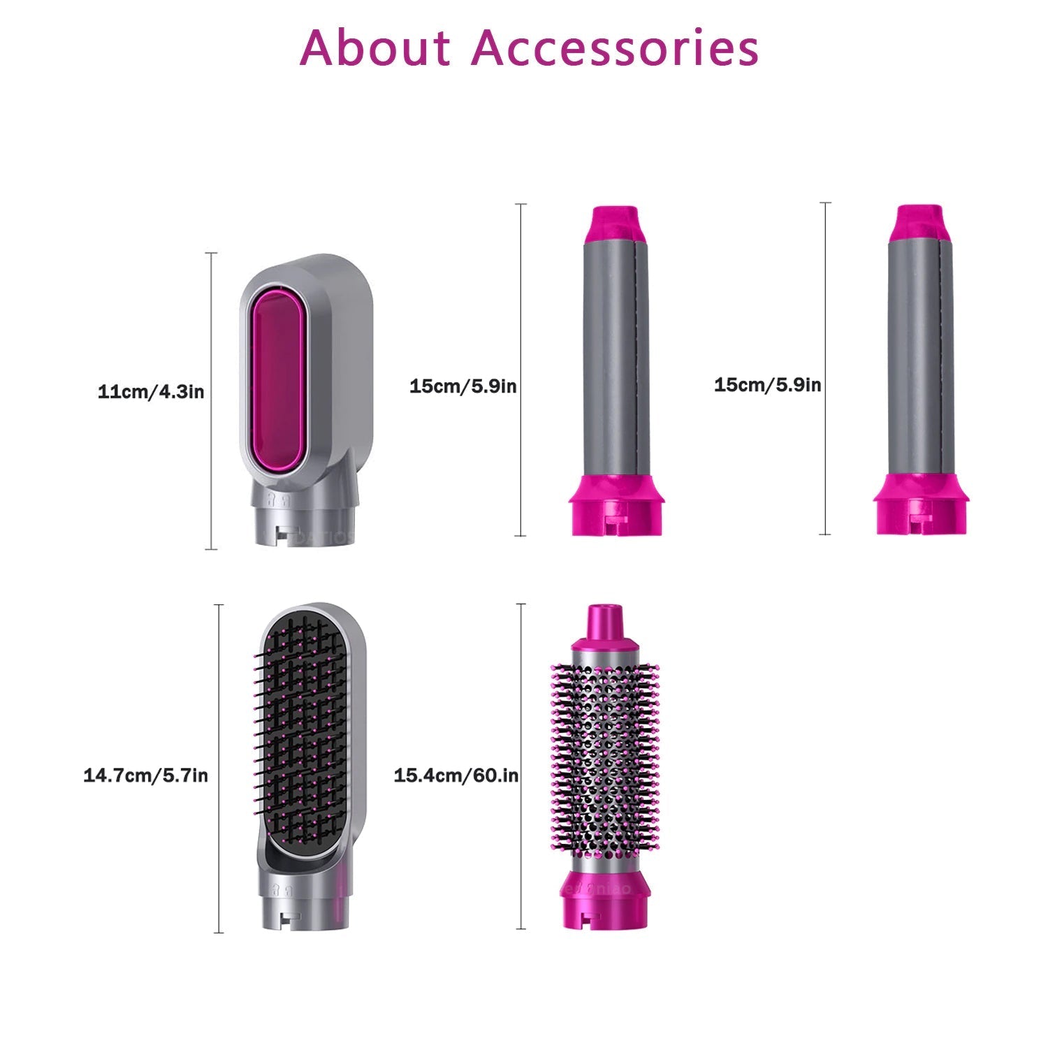 5-in-1 Electric Hair Dryer Brush | Blow Dryer, Hair Straightener, Curler &amp; Detachable Styling Brush Kit with Negative Ion Technology (Random Color) - Malzio