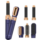 5-in-1 Electric Hair Dryer Brush | Blow Dryer, Hair Straightener, Curler &amp; Detachable Styling Brush Kit with Negative Ion Technology (Random Color) - Malzio