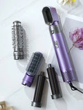 5-in-1 Electric Hair Dryer Brush | Blow Dryer, Hair Straightener, Curler &amp; Detachable Styling Brush Kit with Negative Ion Technology (Random Color) - Malzio
