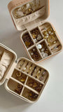 Jewellery Travel Case, PU Leather Organizer Box, Small Portable Jewellery Storage Holder for Womens