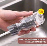 1 Pc Silicone Feeder Bottle, Glass & Cup Cleaning Brush with Long Handle (Random Color)