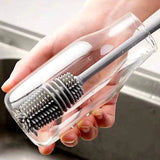 1 Pc Silicone Feeder Bottle, Glass & Cup Cleaning Brush with Long Handle (Random Color)