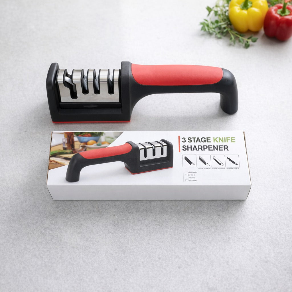 3-in-1 Knife Sharpener With Fruit And Meat Knife Peeler