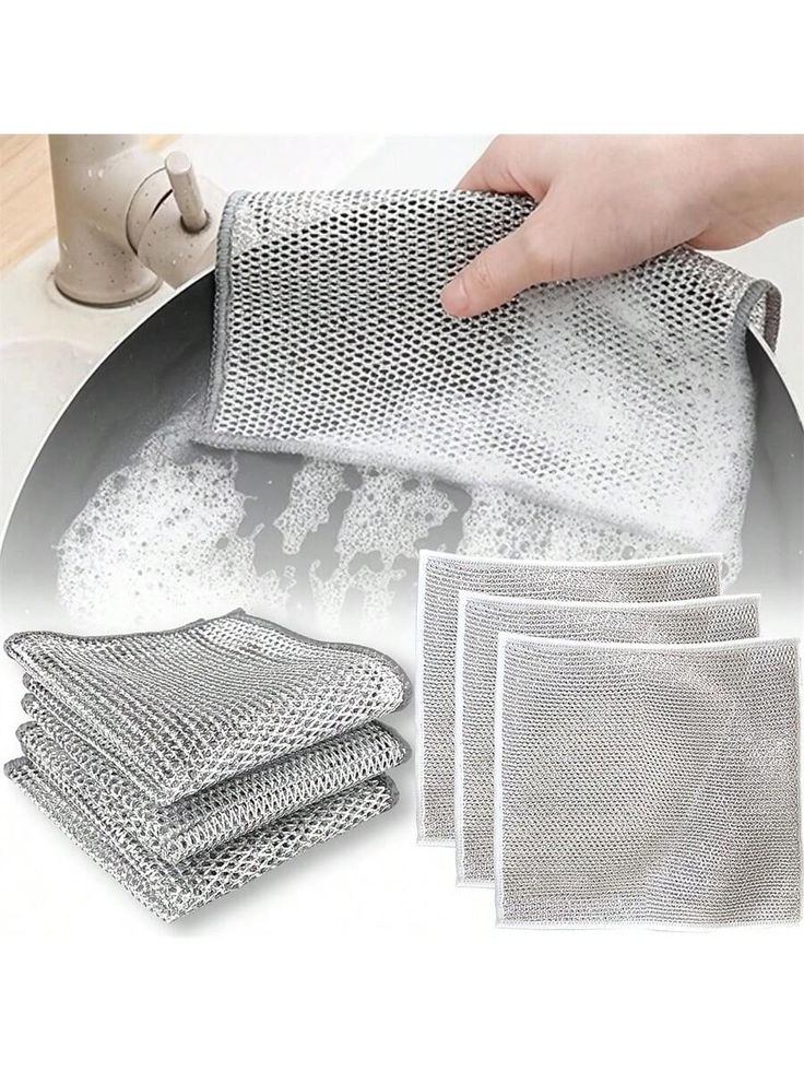 Pack of 10 Wire Dish Washing Cleaning Cloth | Reusable Kitchen Cleaning Cloth (Buy 5 Get 5 Free)