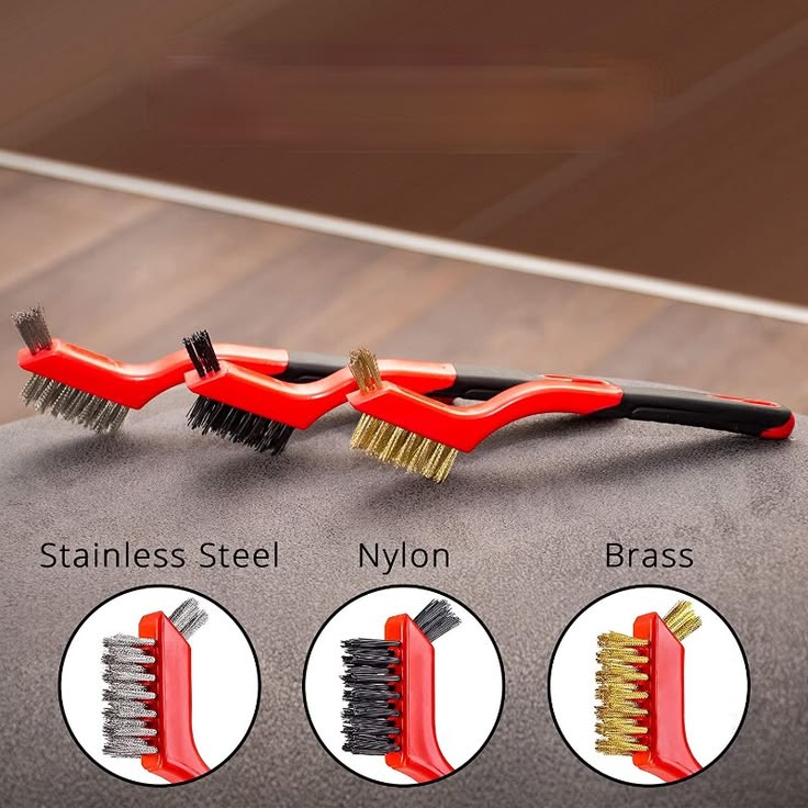 Gas Stove Cleaning Wire Brush Kitchen Tool | Metal Fiber Cleaning Brush Set of 3