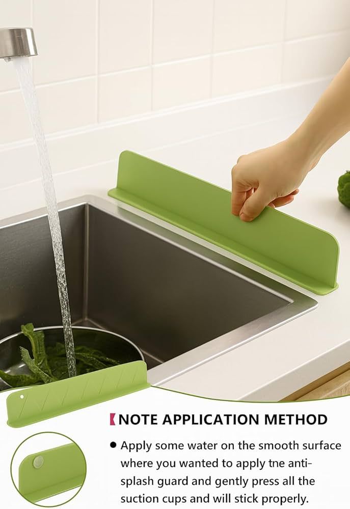 Reusable Silicone Sink Splash Guard – 14 Inch Splashproof Countertop Water Barrier with Suction Cups (Random Color) ✨