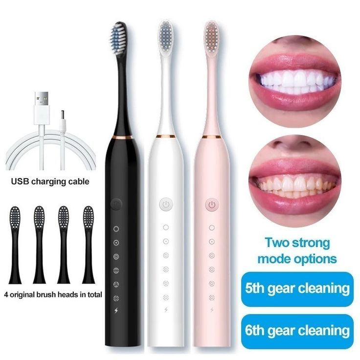 Electric Toothbrush | Rechargeable Sonic Cleaning Toothbrush with Soft Bristles for Deep Cleaning (Random Color)