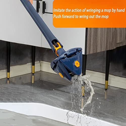 Extendable Triangle Mop 360° Twist Squeeze | Window, Glass, Bathroom, Floor & Ceiling Cleaning Mop (Random Color)