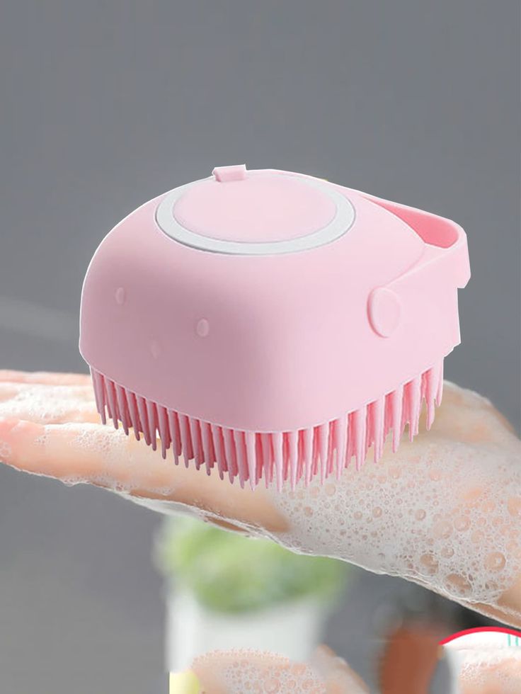 Silicone Bath & Body Shower Brush with Liquid Soap Dispenser | 2-in-1 Body Scrubber (Random Color) ✨