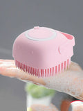 Silicone Bath & Body Shower Brush with Liquid Soap Dispenser | 2-in-1 Body Scrubber (Random Color) ✨