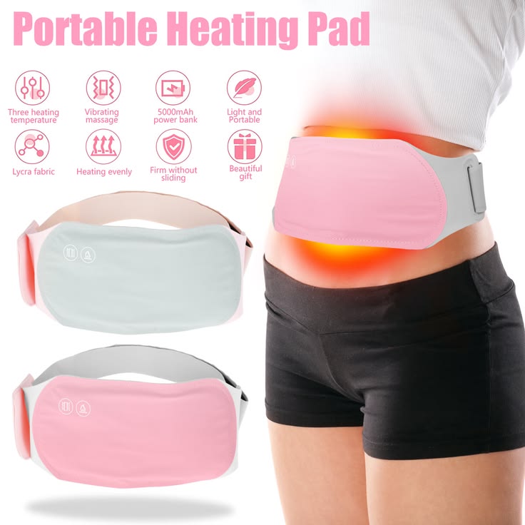 Portable Menstrual Heating Pad Belt for Women | Electric Period Pain Relief Massager with 3 Heat Levels &amp; 4 Massage Modes (With Box)
