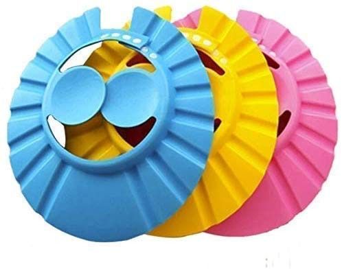 Baby Shower Cap with Stopper | Soft Silicone Baby Bath Cap for Shampoo & Water Protection (Random Color)