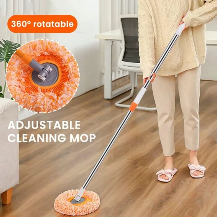 Multi-Functional Spin Mop with Extendable Stainless Steel Handle | 360° Rotating Floor Cleaning Mop