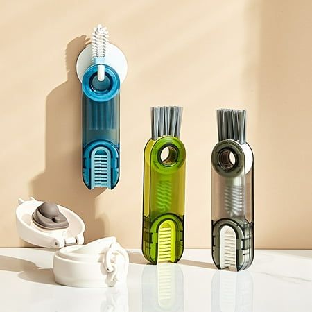3-in-1 Silicone Cup Cleaning Brush | Multifunction Bottle, Lid & Cup Cleaner ✨🧽