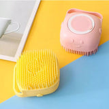 Silicone Bath & Body Shower Brush with Liquid Soap Dispenser | 2-in-1 Body Scrubber (Random Color) ✨