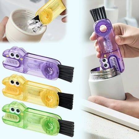 3-in-1 Silicone Cup Cleaning Brush | Multifunction Bottle, Lid & Cup Cleaner ✨🧽