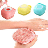 Silicone Bath & Body Shower Brush with Liquid Soap Dispenser | 2-in-1 Body Scrubber (Random Color) ✨