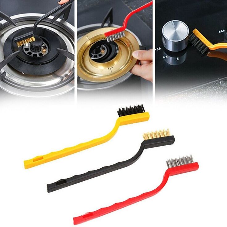 Gas Stove Cleaning Wire Brush Kitchen Tool | Metal Fiber Cleaning Brush Set of 3