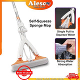 Self-Squeeze Sponge Mop | Hands-Free Floor Cleaning with Highly Absorbent Sponge