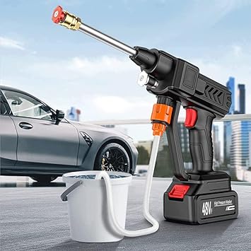 Automatic Cordless Car Wash Spray Gun | 48V High Pressure Lithium Battery | Wireless Foam Jet Washer (Double Battery) - Malzio