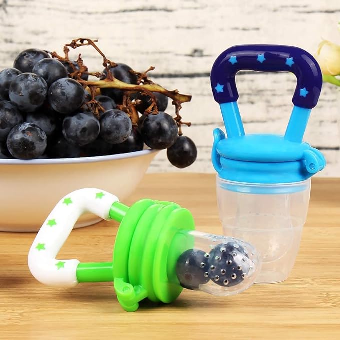 Baby Fruit Feeder Pacifier | Silicone Fresh Food Nibbler & Teething Toy for Infants (Random Color) - Malzio