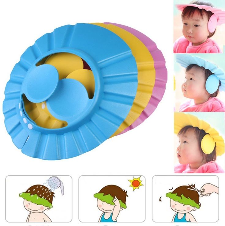 Baby Shower Cap with Stopper | Soft Silicone Baby Bath Cap for Shampoo & Water Protection (Random Color) - Malzio