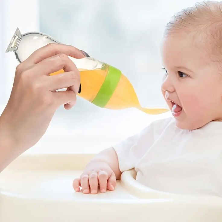 Baby Spoon Feeder | 90ml Silicone Feeding Bottle with Spoon for Infants & Toddlers - Malzio