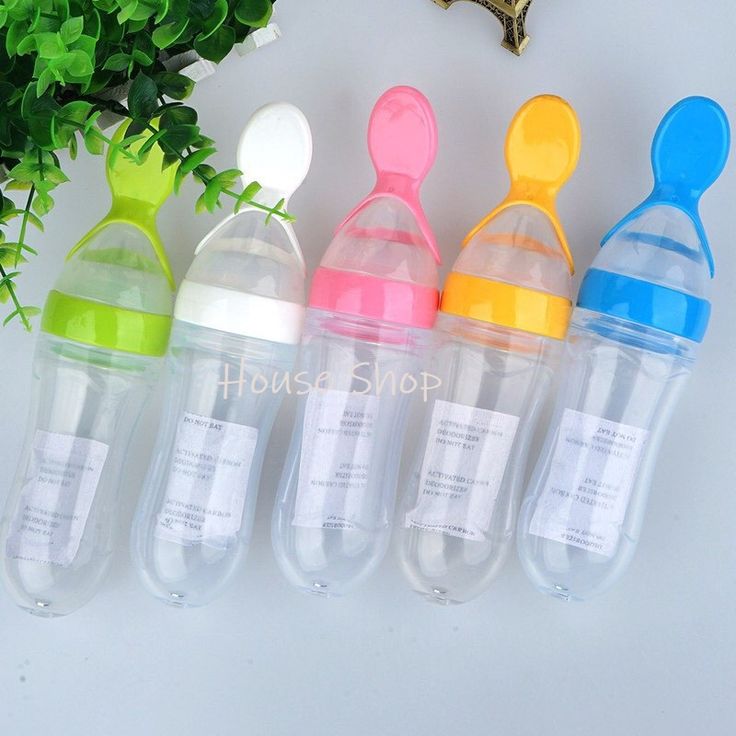 Baby Spoon Feeder | 90ml Silicone Feeding Bottle with Spoon for Infants & Toddlers - Malzio