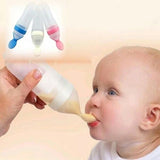 Baby Spoon Feeder | 90ml Silicone Feeding Bottle with Spoon for Infants & Toddlers - Malzio