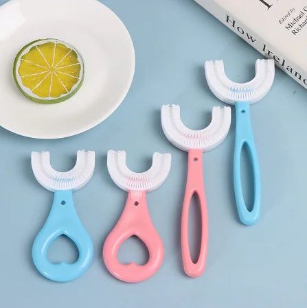 Baby U-Shaped Toothbrush | Children's Teeth Cleaning Brush for Kids (Soft Silicone) - Malzio