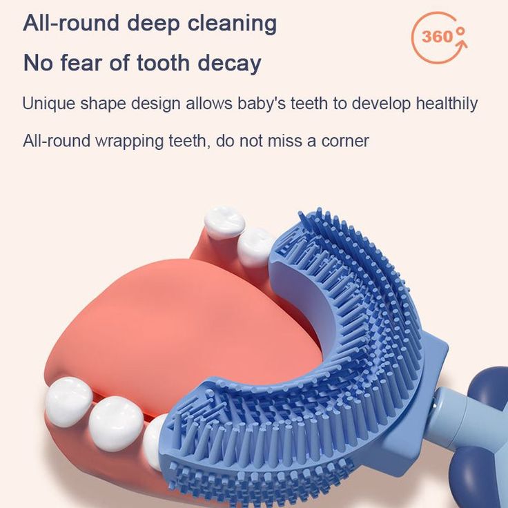 Baby U-Shaped Toothbrush | Children's Teeth Cleaning Brush for Kids (Soft Silicone) - Malzio