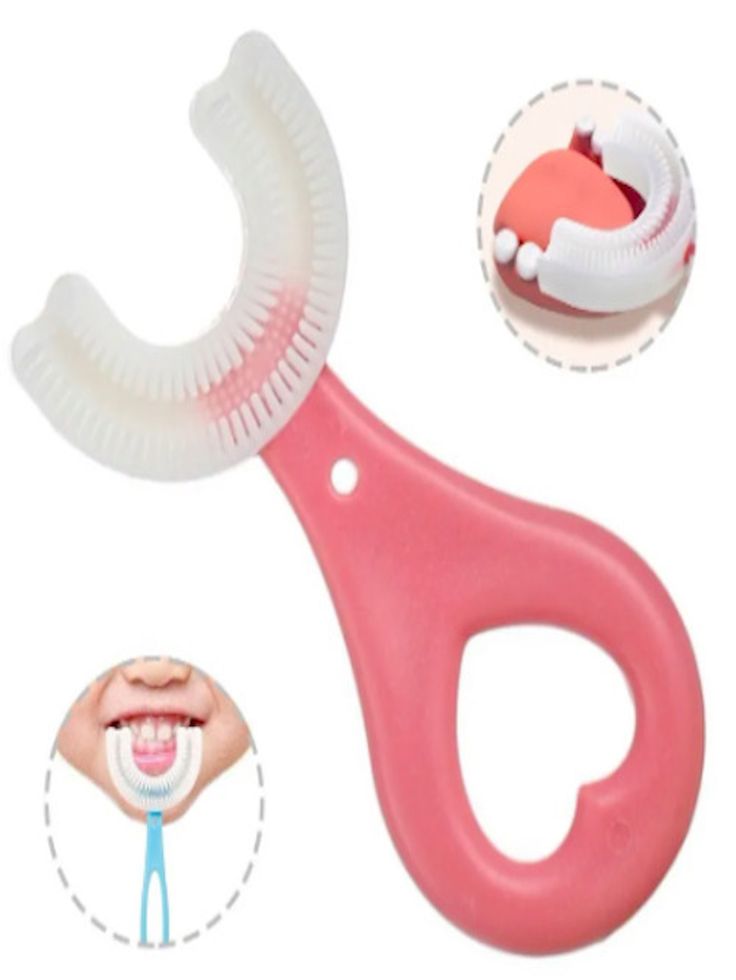 Baby U-Shaped Toothbrush | Children's Teeth Cleaning Brush for Kids (Soft Silicone) - Malzio