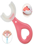 Baby U-Shaped Toothbrush | Children's Teeth Cleaning Brush for Kids (Soft Silicone) - Malzio