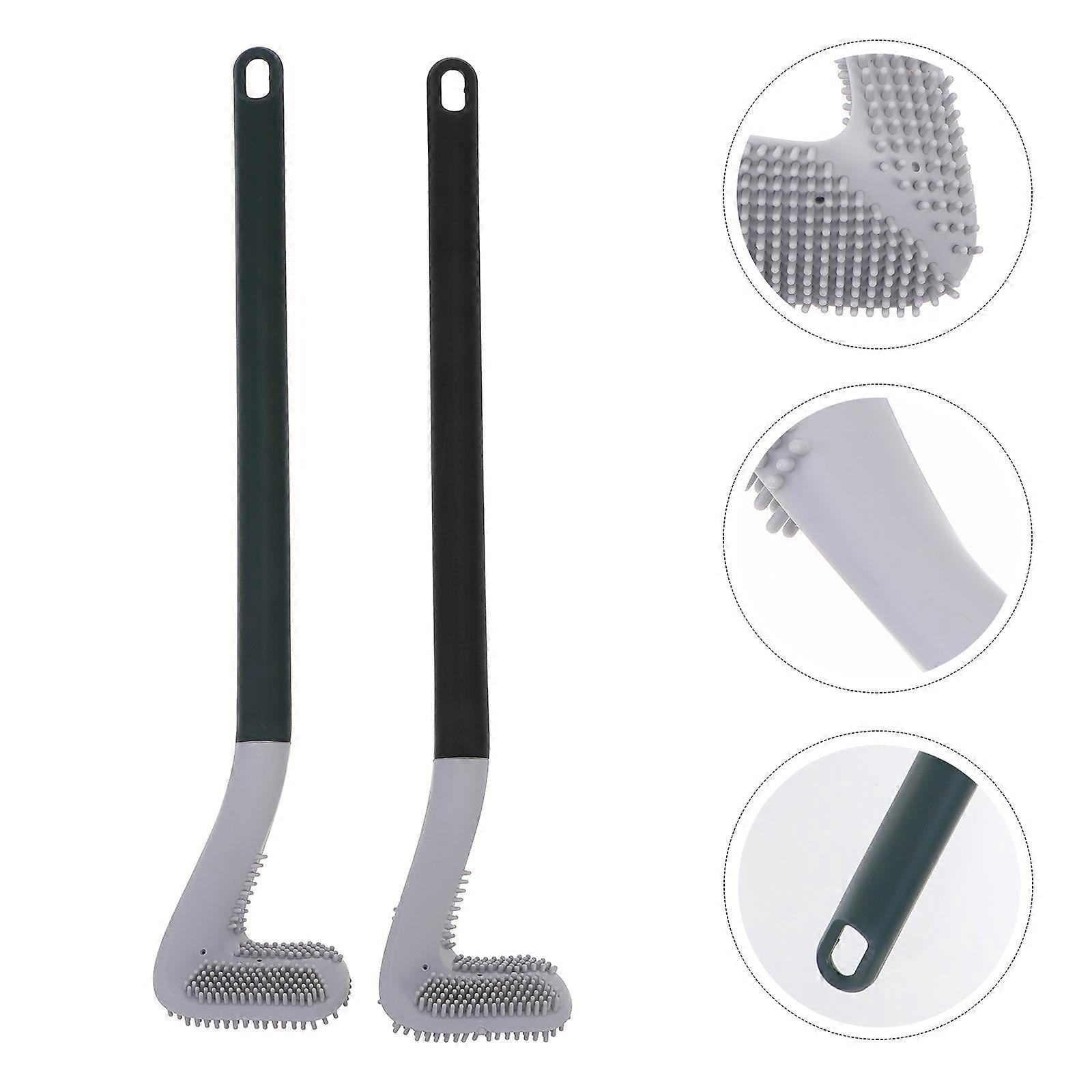 Buy 1 Get 1 Free Silicone Toilet Brush + 2 Hooks Free | Anti-Bacterial Flexible Toilet Cleaning Brush - Malzio