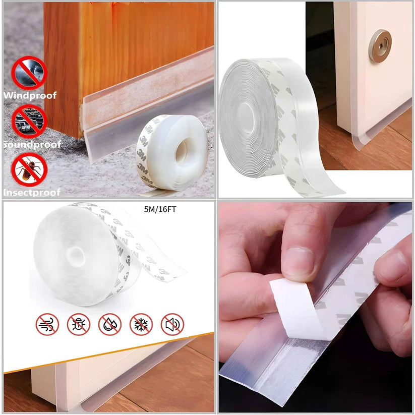 5 Meter Door Seal Tape For 5 Door | Strong Adhesive Strip for Doors & Windows – Soundproof, Dustproof & Anti-Draft