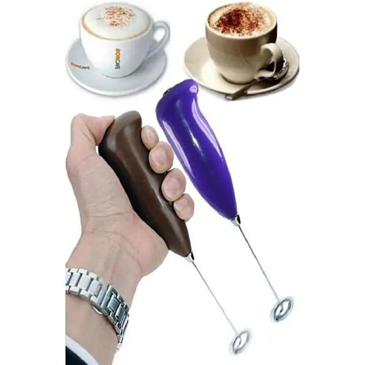 Electric Mini Coffee Beater Mini Electric Egg Beater (Random Color) (Cell Operated - Malzio