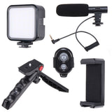High Quality Vlogging Kit | Mobile & DSLR Accessories | Tripod, Mic & 360° LED Video Recording Setup - Malzio