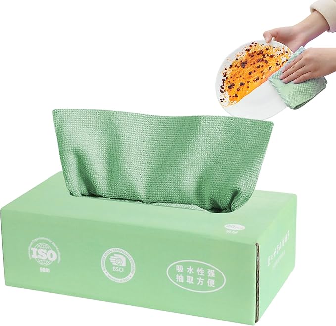 Microfiber Cleaning Cloth Pack Of 20 | Tissue Box Packing Microfiber Cleaning Towel Multi-Purpose Cloths For Kitchen, Car, Home & Professional Cleaning Use | Random Color - Malzio